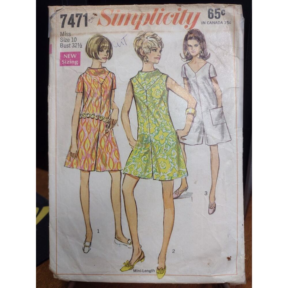 Vintage Simplicity Pattern 7471 Misses' Pantdress in‎ Two Lengths (1967)